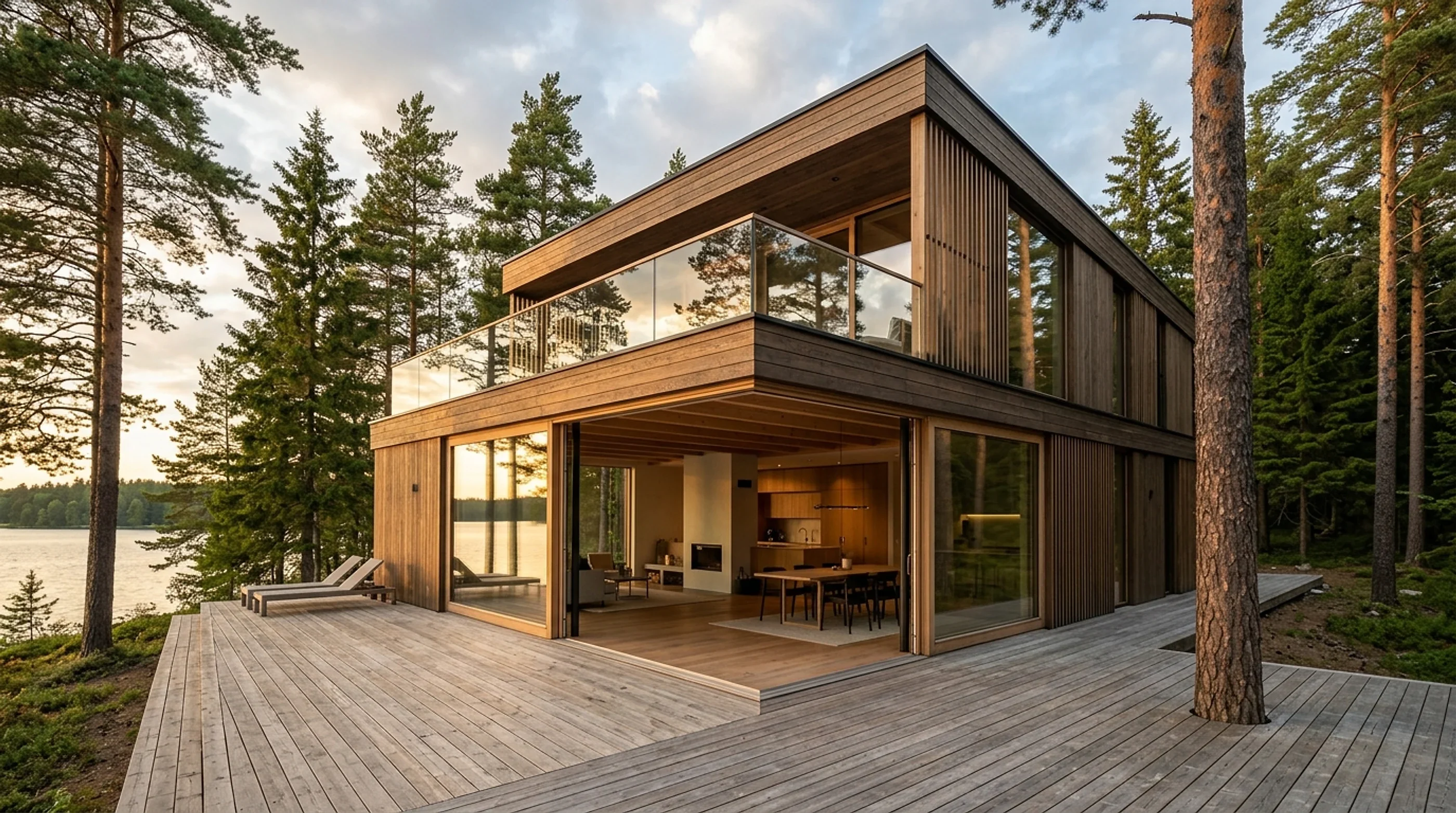 Villa Axling med Let There Be Light exklusiva skjutdörrar i massivträ och glas